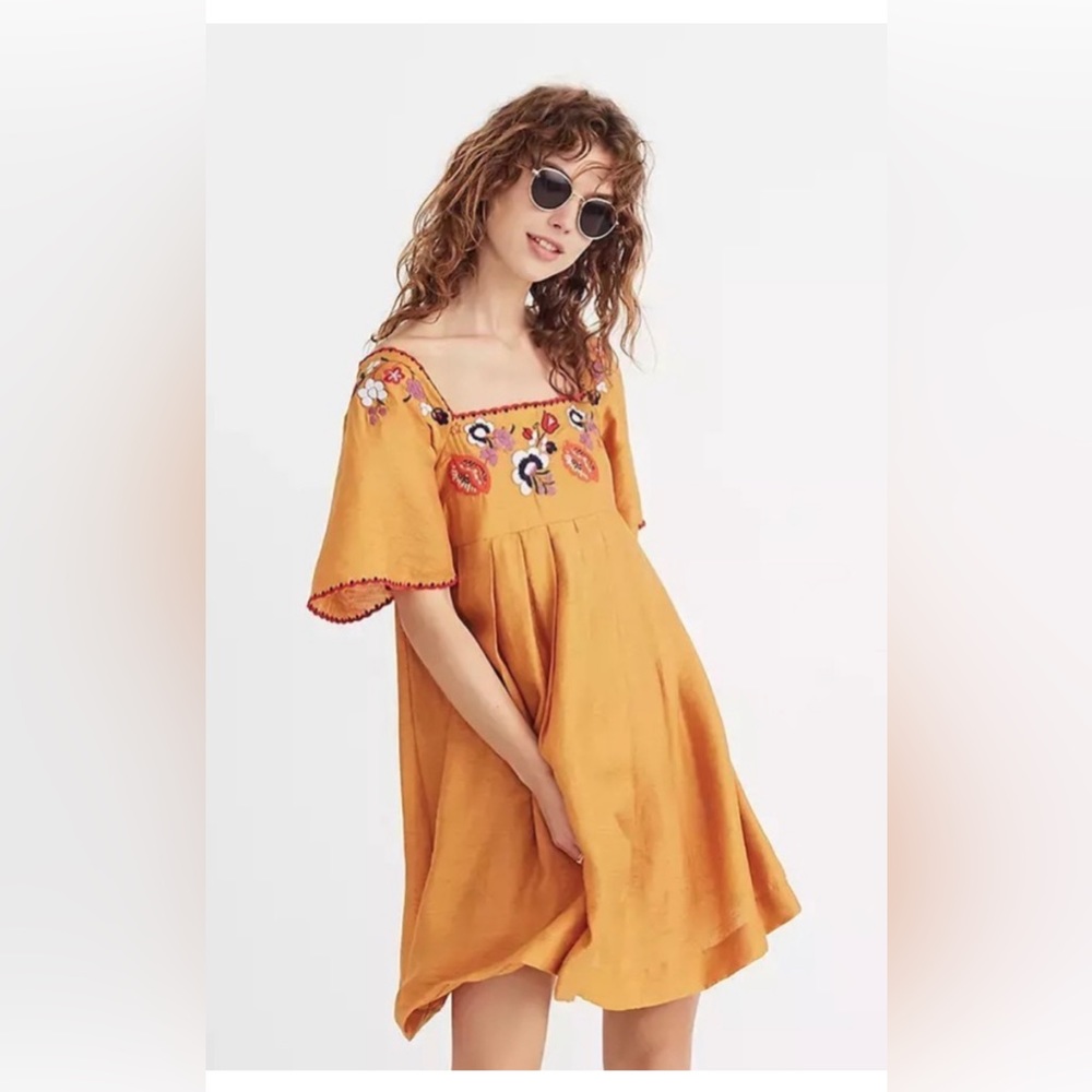 Madewell Marigold embroidered mini dress